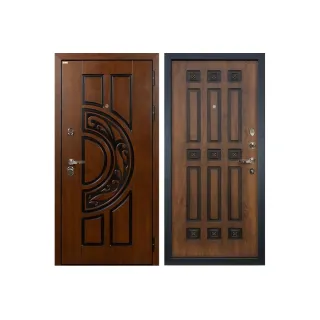 Входная металлическая дверь Лекс Спартак Cisa Голден патина черная (панель №33)