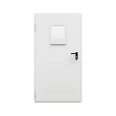 Дверь противопожарная металлическая однопольная ДПР-Олимп-01/30К с остеклением угло-торцевая коробка (1075-2000, Левая, RAL 7035)