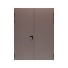 Дверь противопожарная металлическая ДПР-Олимп-02/30К дымогазонепроницаемая сплошная, равнопольная, угловая коробка (1750-2375), левая, RAL 8017