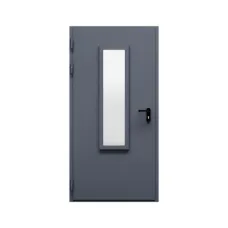 Дверь противопожарная металлическая ДПР-Олимп-01/60К, однопольная, с остеклением, торцевая коробка