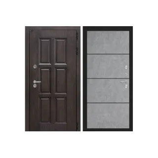 Входная дверь Лондон 25 - Бетон светлый, черный молдинг